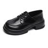 Thick-soled Women's Spring and Autumn Lace-up Single Shoes Thick Heel Retro Small Leather Shoes Women