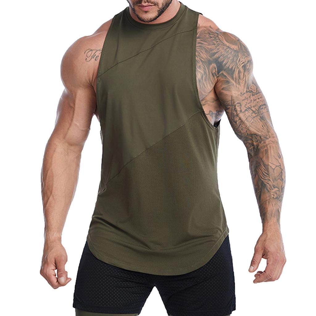 Sports Vest Men'S Tight-Fitting Sleeveless Fitness Suit Basketball Running Yoga Quick-Drying Vest