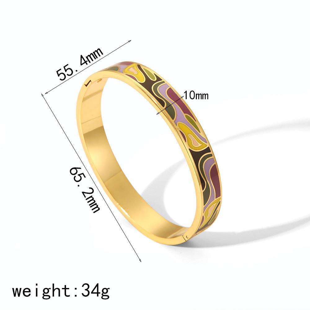 Новый окрашенный браслет из титановой стали с эмалью, персонализированный ретро-браслет с пряжкой высокого класса из нержавеющей стали, браслет