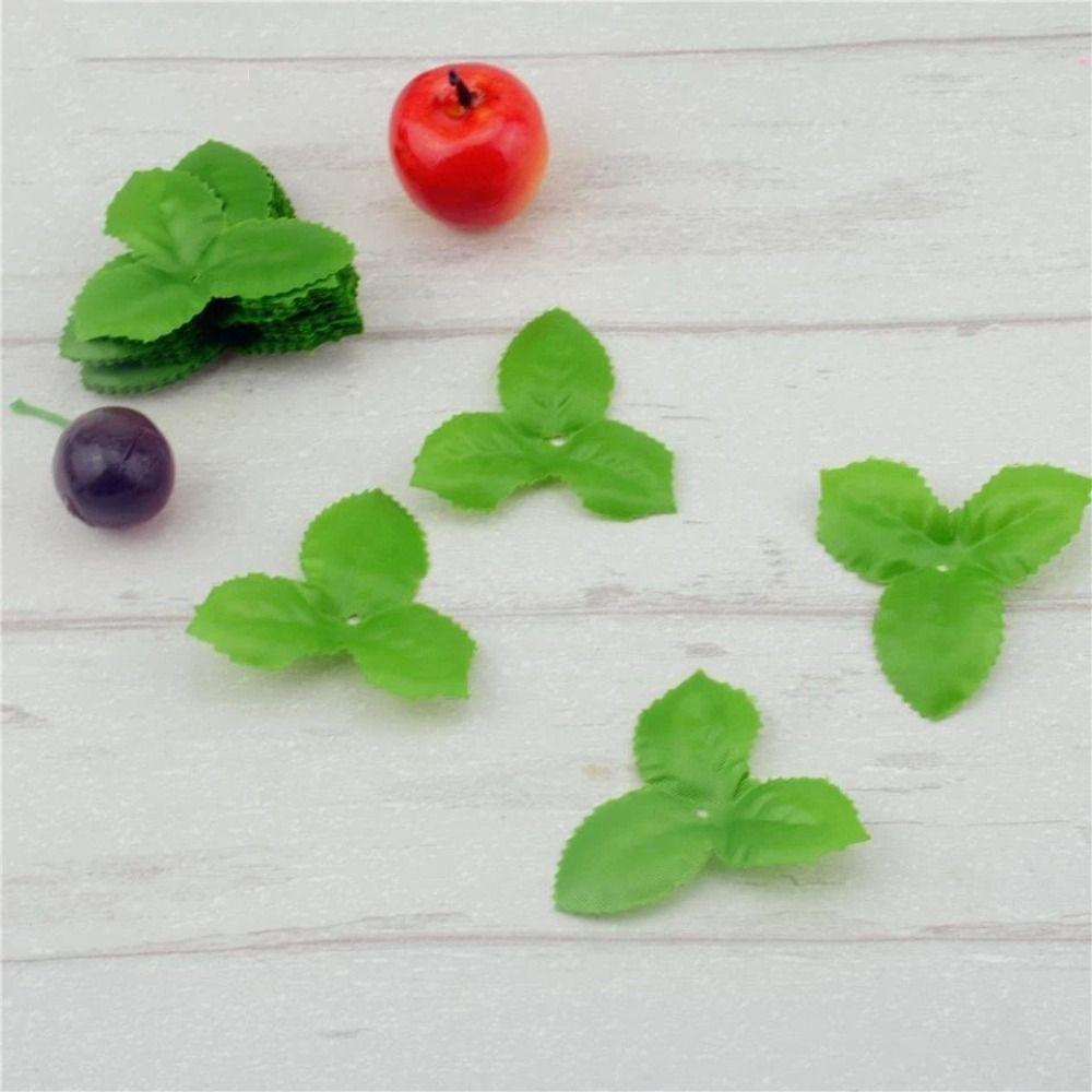 100pcs Artificial Plants Rose Green Leaves DIY Wreath Leaf Artificial Flower Leaves