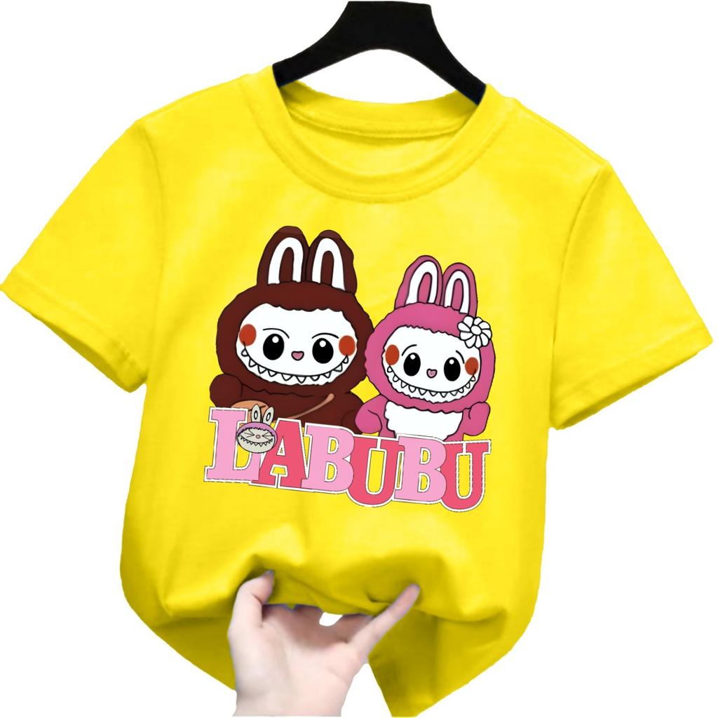 Унисекс футболка с коротким рукавом с принтом labubu, повседневный модный топ