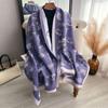 Luxury Winter Cashmere Scarf Women  Design Warm Pashmina Blanket Poncho Scarves Female Shawl Wraps Thick Foulard Bufanda