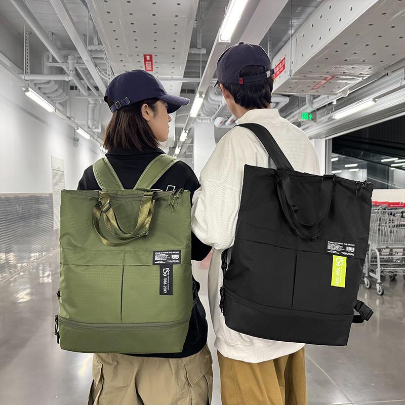 Dual-Use Backpack Men's And Women's Large Capacity Shoulder Tote Bag Handbag Lightweight Travel Backpack With Shoe Bin