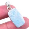 Natural Republic Larimar Gemstone 925 Solid Sterling Silver Pendant 1.25'' U0u24