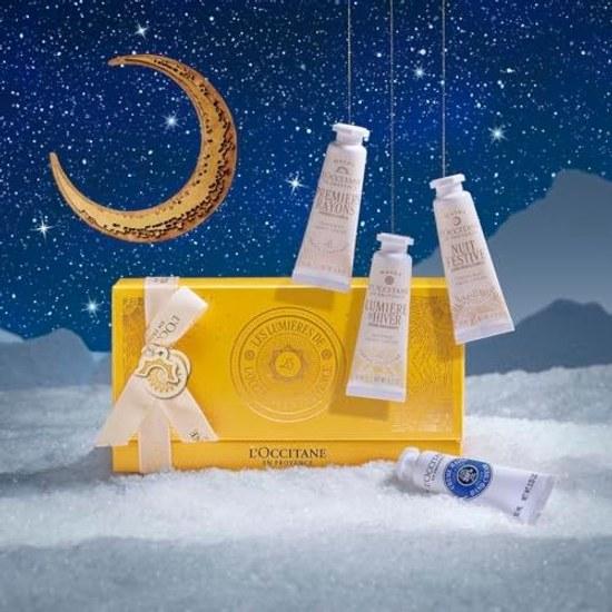 LOCCITANE Набор мини-кремов для рук ПОДАРОК ВАМ 4 шт. Подарок на День Рождения Женщинам Мужчинам Популярный Праздничный Кофре Сумка-шоппер