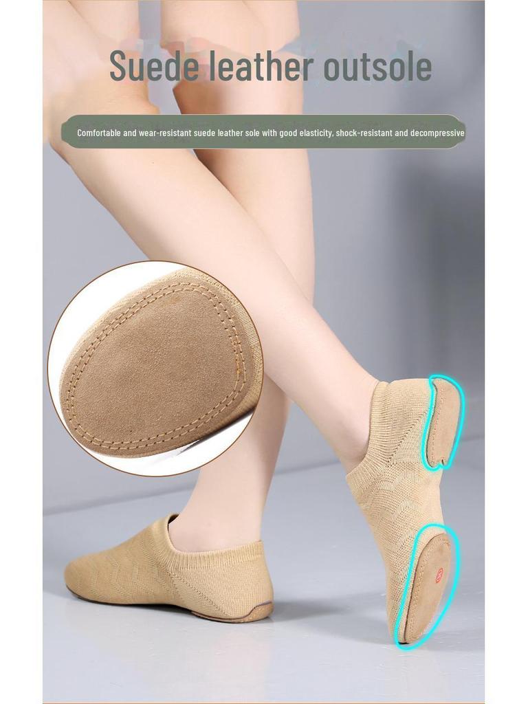 Женская мягкая подошва для балета и джазовых танцев для современных танцев, черлидинга и китайских этнических танцев