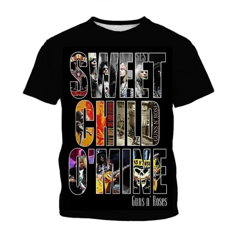 New 3D Pattern Printing T Shirt For Men Rock Band Skull Streetwear Summer Personalized Short Sleeve Leisure Fashion O-neck Tops