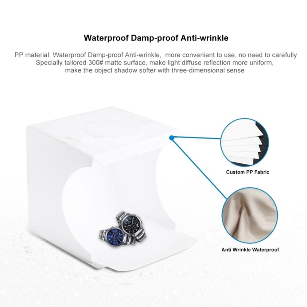 Portable Photography Lightbox with Super Bright LED Beads, Foldable Design, 6 Backdrops for Small Products, for Taking Professional Pictures