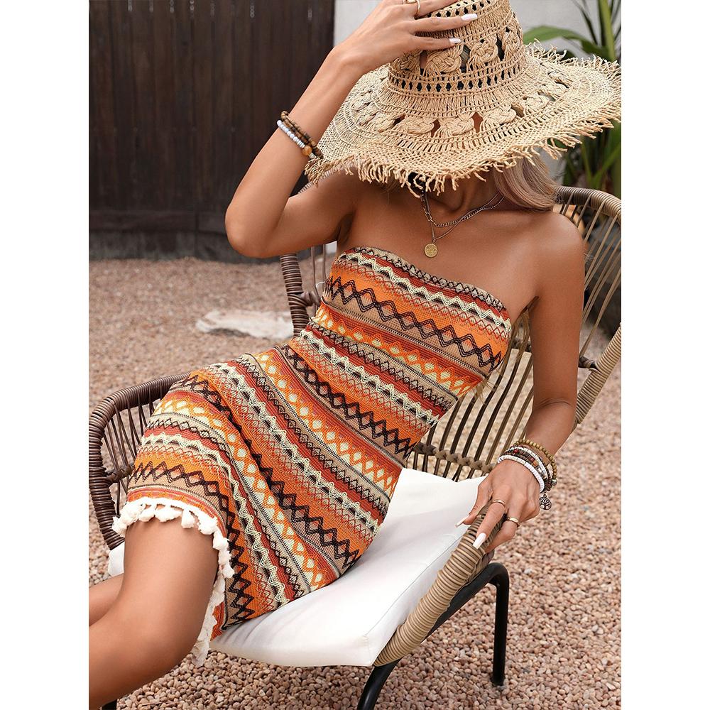 Women's Sleeveless Strapless Bodycon Dress Mini Short Fashion Dress, Perfect for Casual Vacations