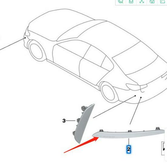 Задние катафоты бампера BMW 5 серии/G30 (63147851577, 63147851578)