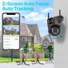 4K 8MP HD Wifi PTZ Kamera Ochiq havoda 4MP Ikki linzali Ikki ekranli AI Avtomatik Kuzatuv IP Kamera CCTV Audio Video Kuzatuvi P2P iCSee