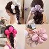Satin Large 3D Flower Hair Rope For Women Sweet Girls Headwear Large Intestine Hairband Fashion Hair Accessories