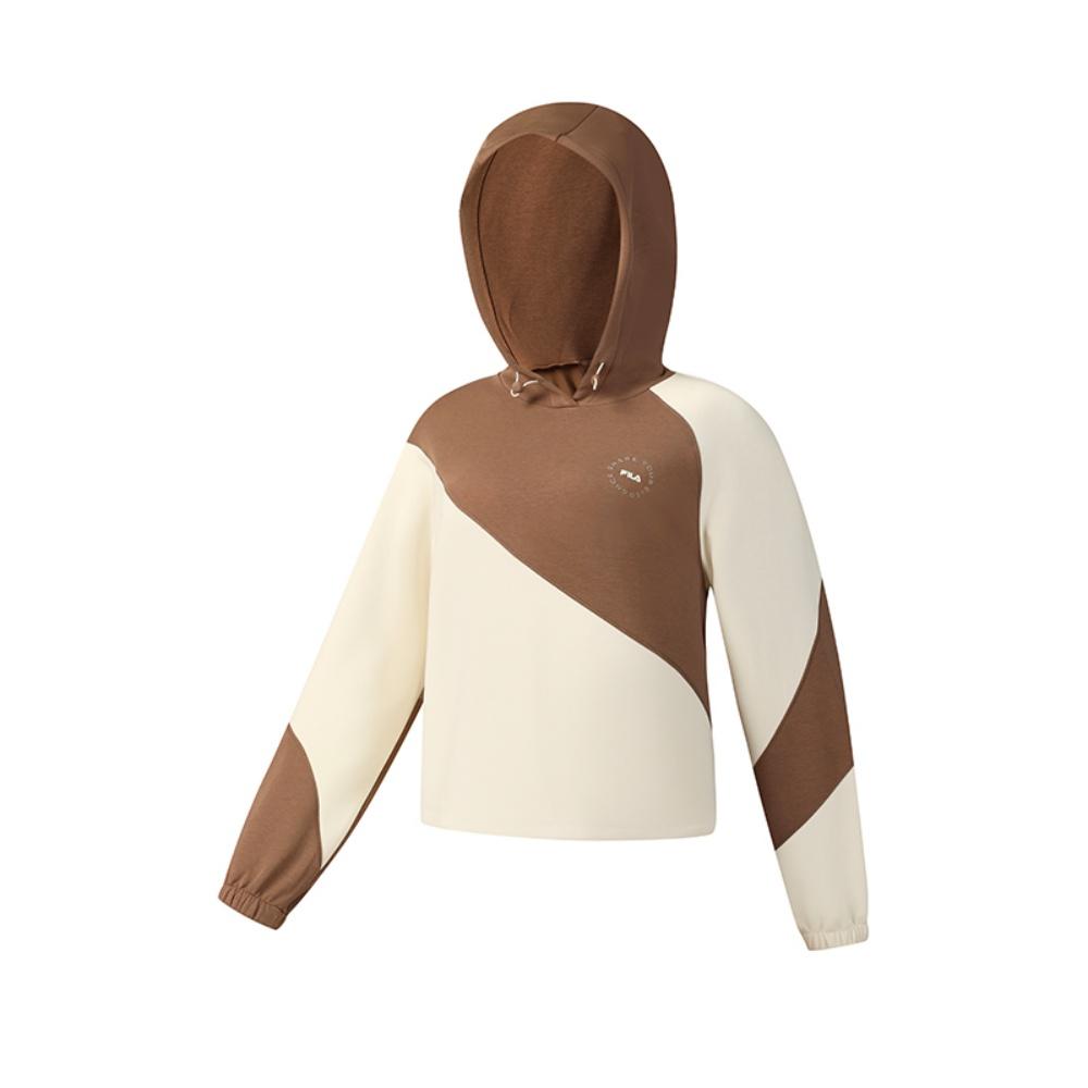 Fila Фитнес Мода Удобный Повседневный Спорт Колорблок Свободный Худи Женские толстовки Белый A11W541212FIV