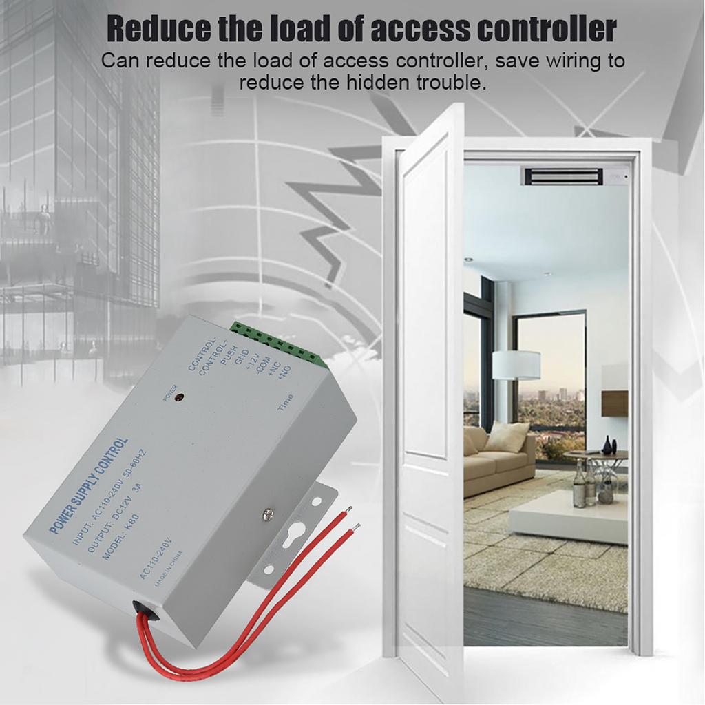 Вход AC110V-240V Выход DC 12V 3A 30W Контроллер источника питания для системы контроля доступа к двери