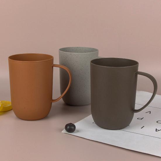 400ML Water Bottle High Capacity Anti-drop Round Mouth Ergonomic Handle Not Easy To Break Pure Color Water Cup for Home