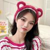 3 шт. Милая повязка на голову с кошачьими ушками, кроликом, лягушкой, медведем для женщин и девочек, для спа, умывания лица и макияжа, эластичная повязка на голову, эластичный браслет на запястье