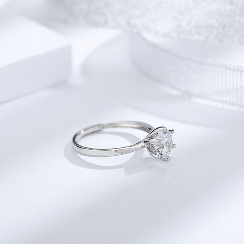 Классическое кольцо из серебра 925 пробы с шестью крапанами, женское кольцо-корона из 18-каратного белого золота, парное кольцо, кольцо с бриллиантом в один карат