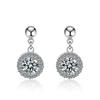Бриллиантовые круглые серьги 1 пара блестящих циркониевых сережек-гвоздиков для женщин винтажные свадебные украшения стильный и элегантный модный подарок для девушки
