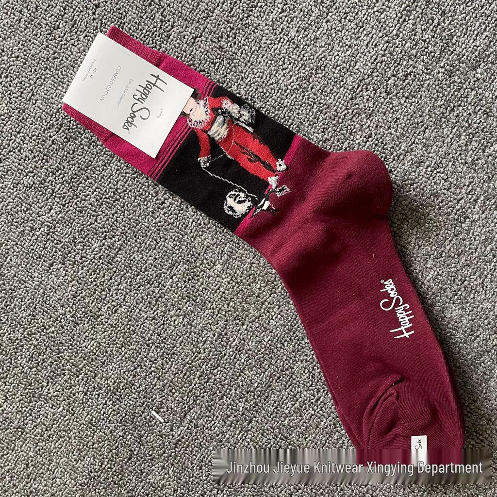 Hippy Happy Мужские Универсальные Хлопковые Носки до Середины Икры Модные