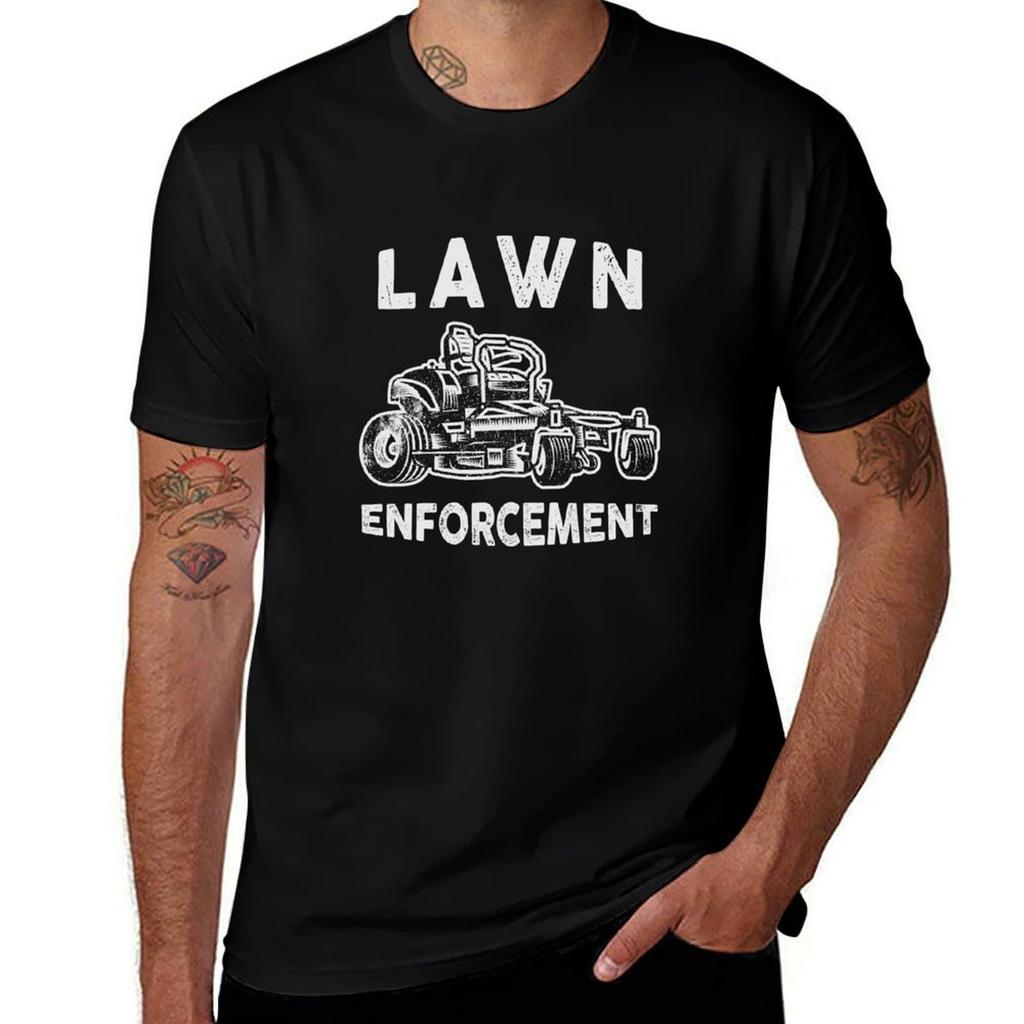 Lawn Enforceunisext Funny Lawn Care Tshirt Casual All Match Tee Shirt For Unisex
