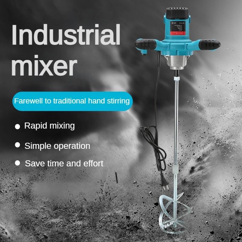 2100 Вт 6-скоростной регулируемый электрический миксер Промышленный миксер для краски Ручной инструмент для перемешивания цемента, шпатлевки, порошка