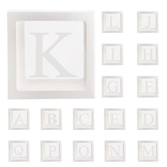 Коробка с воздушными шарами Изысканный декор для вечеринки Принадлежности для детского праздника Картонный куб с буквой от A до Z Прозрачная коробка для предложения руки и сердца