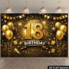 2D Фотофон для 18-летия, Баннер-задник для вечеринки на тему Черное Золото