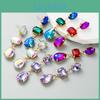 Long Earrings Drop Women Retro Titanium Steel Alloy Pendant Earrings Acrylic Colorful Crystal Rhinestone Geometric Ear Ornaments
