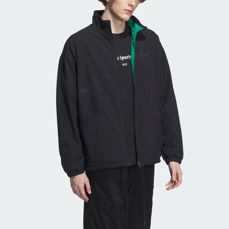 Adidas Двусторонняя куртка с длинным рукавом Мужская верхняя одежда черная IT3965