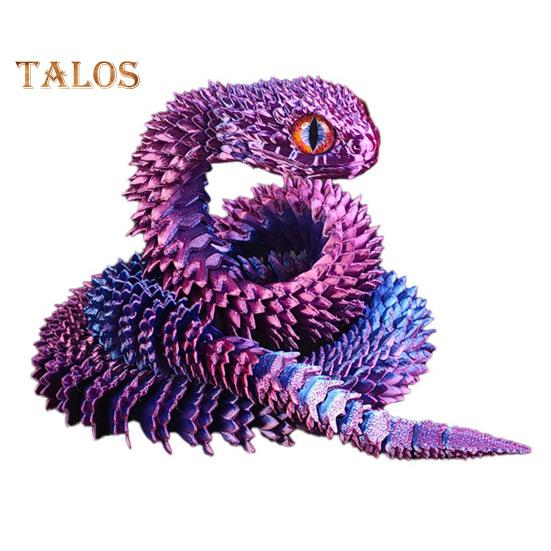 Художественная 3D-печатная фигурка змеи с подвижными суставами для украшения дома