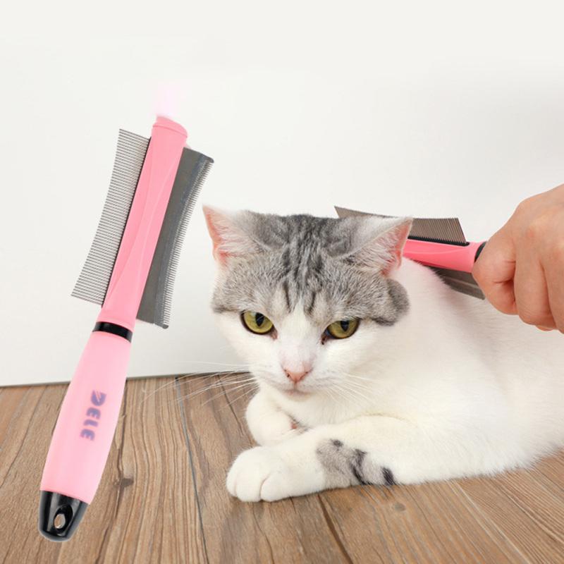 Pet Silicone Hair Removal Comb Deshedding Brush Grooming Tools With Ergonomic Non-slip Handle For