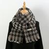 Vintage Classic Women's Thousand Bird Checkered Scarf Thick Winter Atmosphere with Neck Warmers Elegant Scarves Accessories Gift