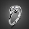 Wedding Ring, Thick Platinum Plated Women'S Cold Wind Inlaid 5A Zircon Single Ring Ring.