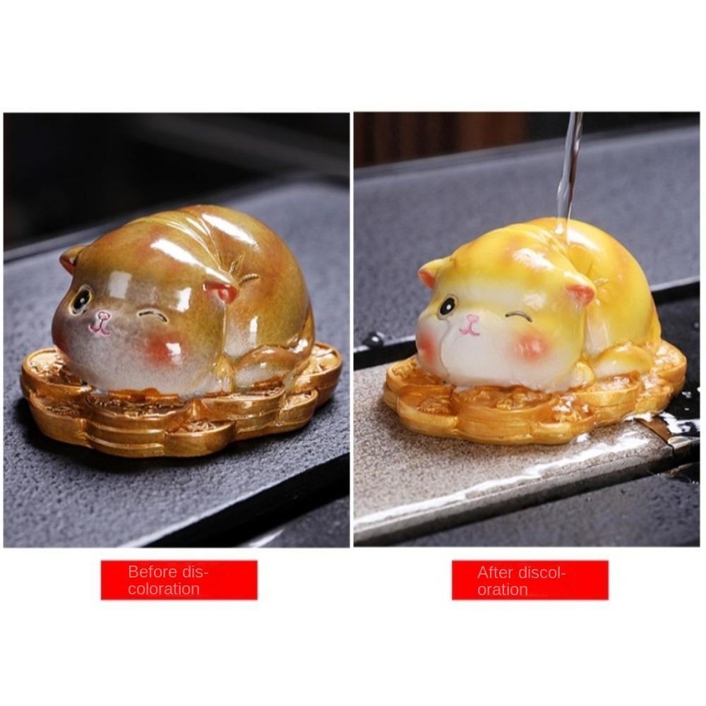 Фигурки Счастливый Кот Украшение Стола Милый Талисман Рабочие Столы Животное Орнамент Раскрашиваемый Чайный Питомец Подарок