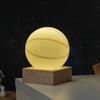 3D Solar System Crystal Ball Night Light with Wooden Base - Luminous Desktop Home Decor & Birthday Gift