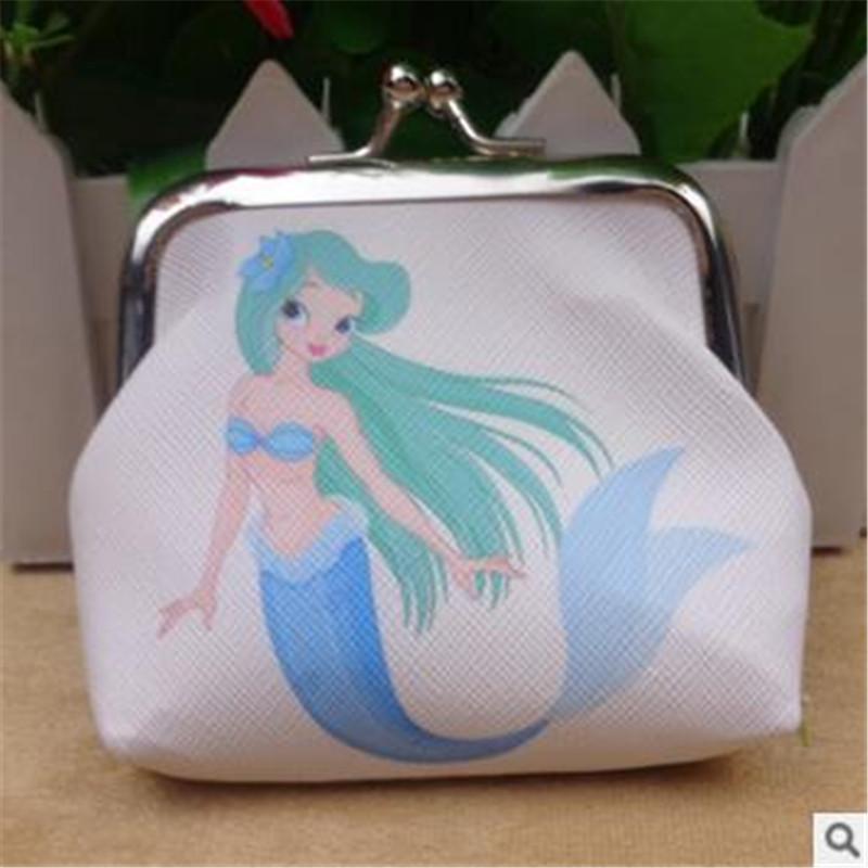 Cartoon Flower PU Leather Coin Purses Women Hasp Small Wallets Kids Girls Boys Cute Unicorn Retro Mini Change Purse Lady Pocket