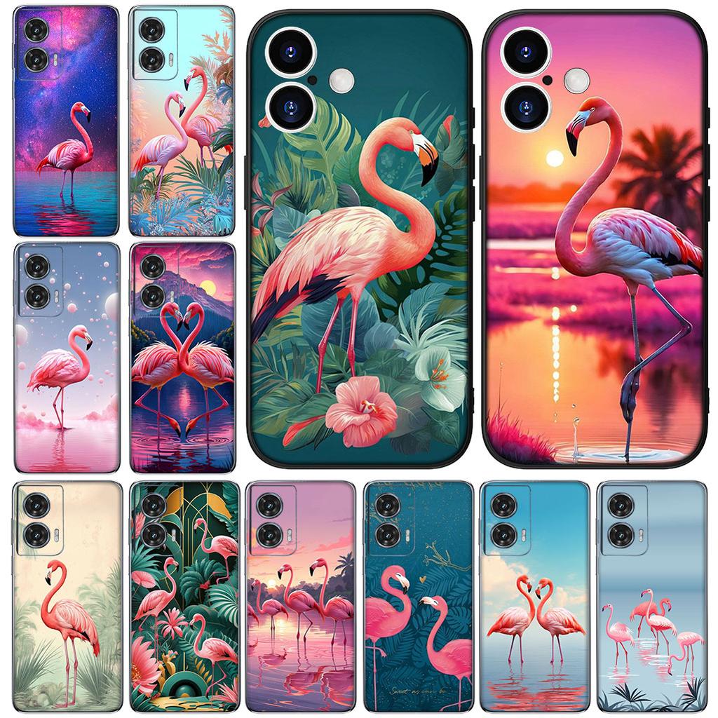 Cover Flamingo Bird Flower for Motorola Moto Edge 50 30 One Fusion 40 neo Ultra Pro 20 Lite G50 G85 E15 E14 Phone Case
