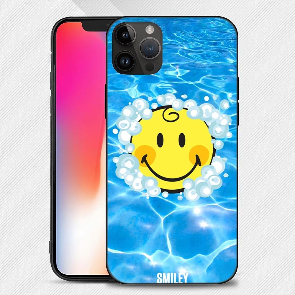 Забавный чехол для телефона S-Smiley Face iPhone15 14 13 12 11 Pro Max Mini X 7 8 Мягкий чехол