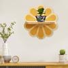 Decorative Floating Shelf Flower Shape Wall Shelf Wooden Wall Plant Holder Crystal Display Shelf for Figurines Home Decorations Storage