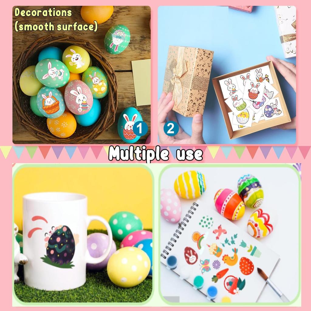 100Pcs Easter Luminous Temporary Tattoos, Glow In The Dark Easter Basket Party Tattoos Stickers, Dwarf Colored Egg Carrot