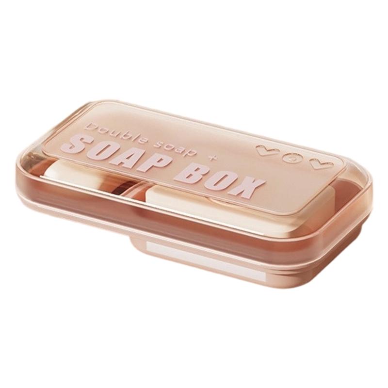 Double Compartment Soap Holder Box With Ventilated Base And Secure Cover Bathroom Essential Storage Tray For Home Travel