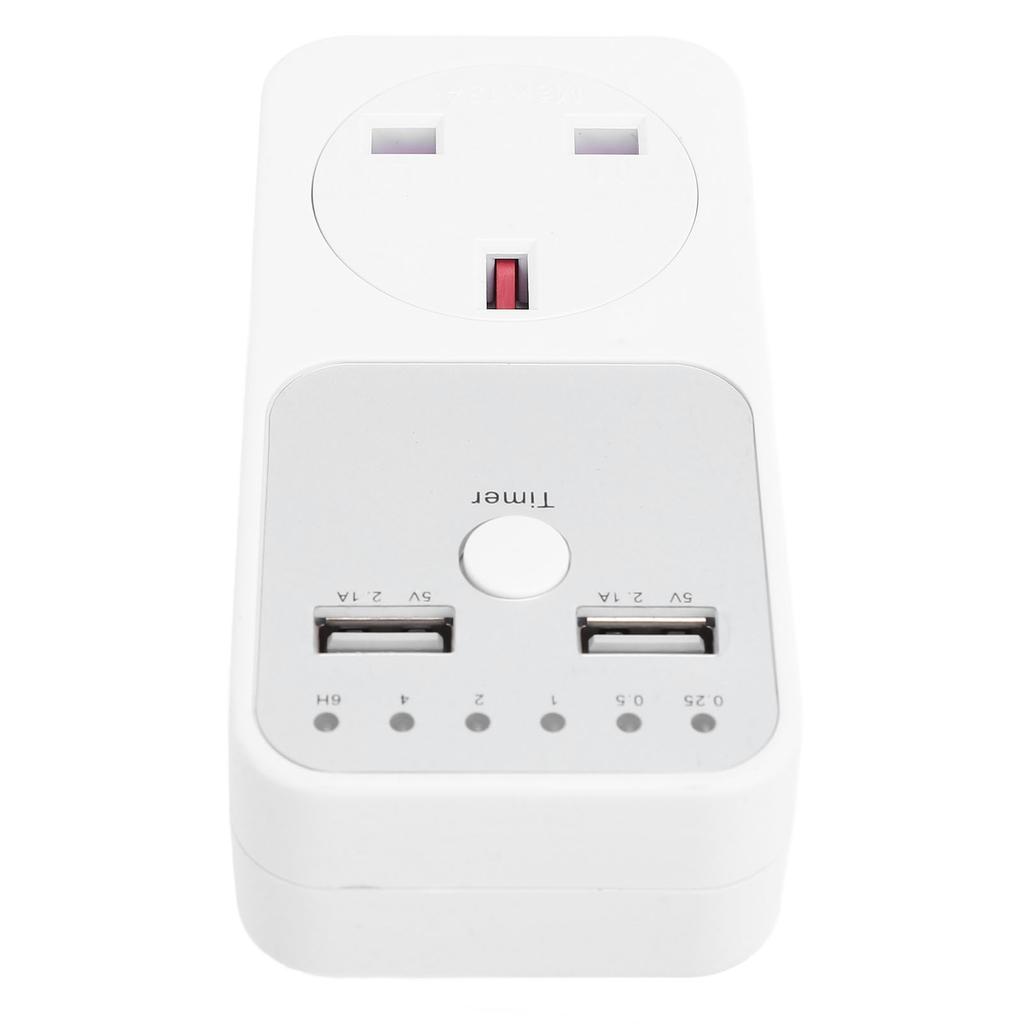 Розетка-таймер с двойным управлением, 2 USB-порта, многофункциональная уличная розетка-таймер для холодильника, вилка стандарта Великобритании