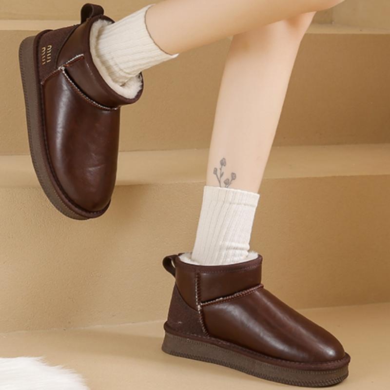 Platform Fur Ankle Snow Boots Flats Plush Women Sneakers Shoes Woman 2025 Trend Winter Warm Cozy Sport Motorcycle Botas Mujer