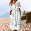 Pockets Summer Dress Anti-pilling Popular Floral Cocktail Tunic Long Streetwear Dressing Up