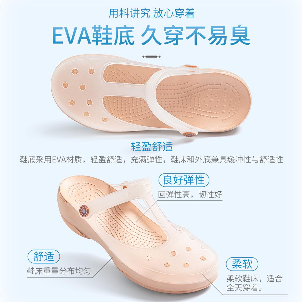 Платформенные туфли с отверстиями женские 2024 новые желе пляжные туфли летом нескользящие Мэри Джейн с закрытым носком крутые шлепанцы