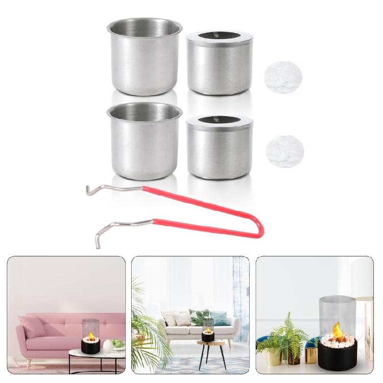 Outdoor Bioethanol Burners Pots Stainless Steel Ethanol Combustion Chamber Fuel Box Tabletop Fireplaces Accessories