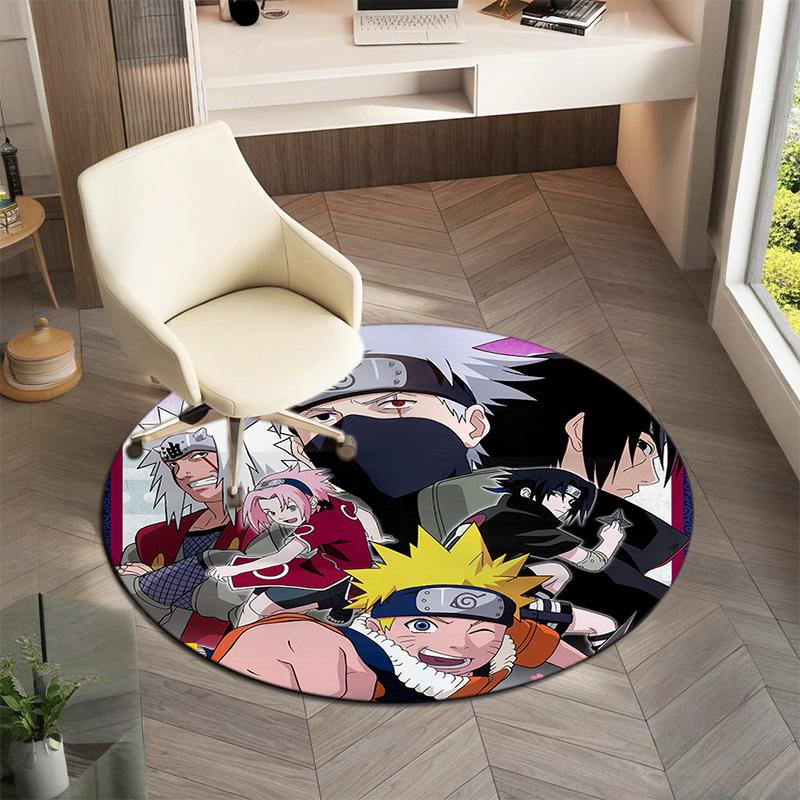 Famous cartoon NARUTO protagonist Uzumaki Naruto round carpet soft home decoration anti-slip door mat outdoor picnic mat carpet M7