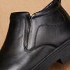 Зима 2024 Мужские ботинки из натуральной кожи: Удобная, теплая шерстяная обувь больших размеров 45-46 на каждый день из хлопка.