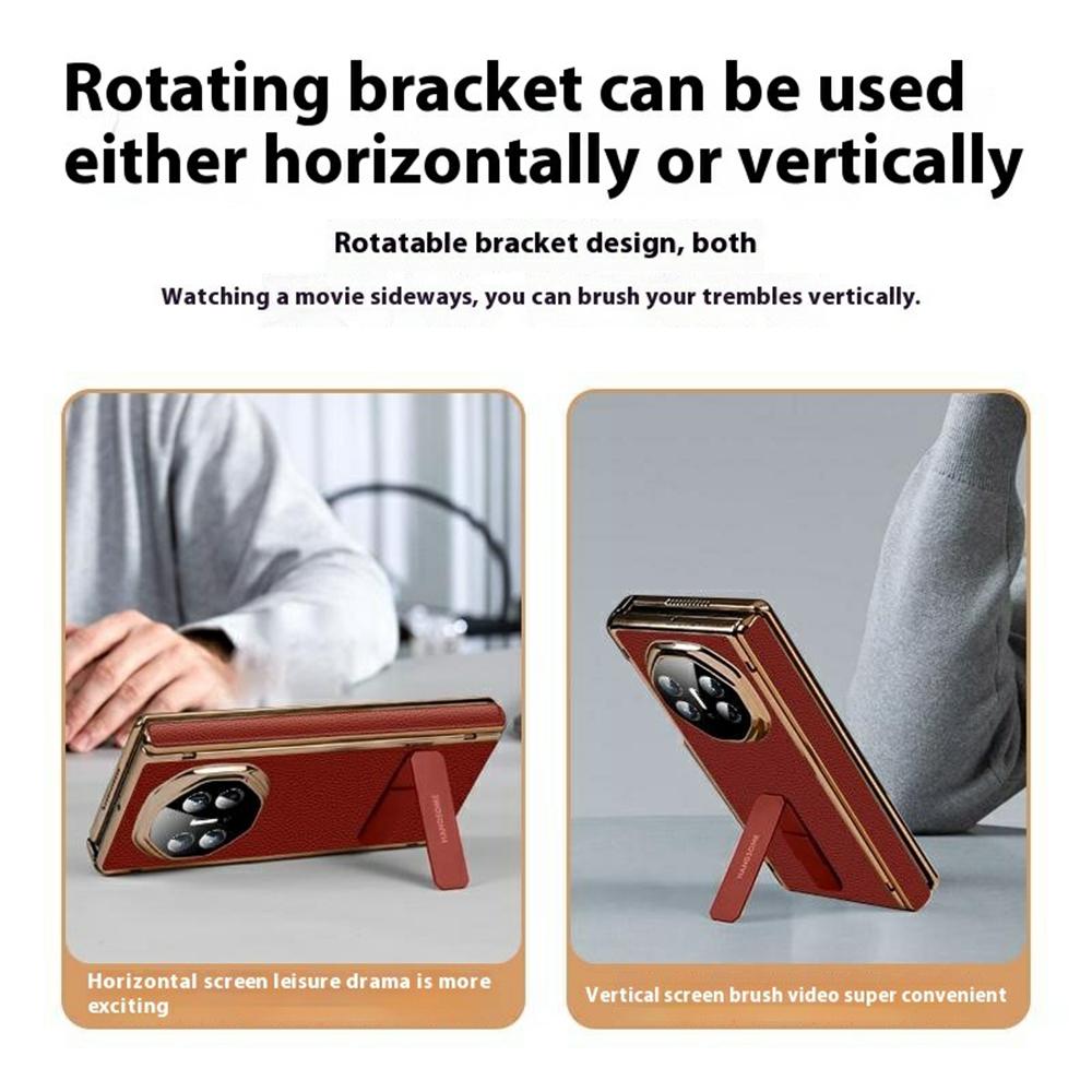 For Huawei Mate XT Ultimate Case Magnetic Hinge Leather+PC Kickstand Back Cover