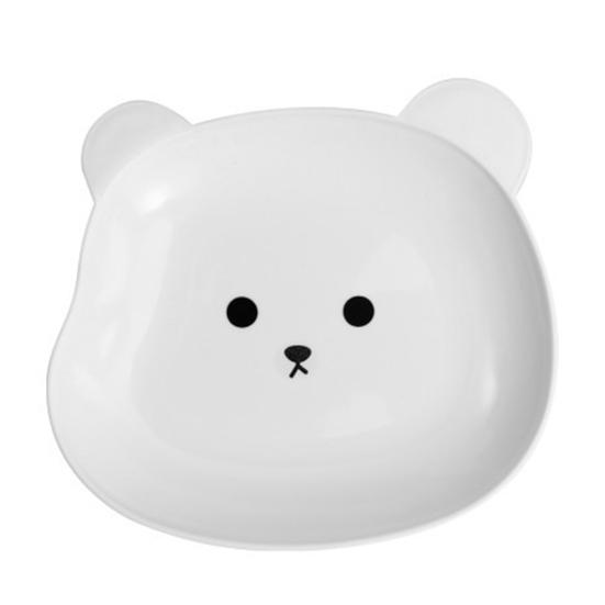 Тарелка для закусок с милым рисунком медведя, легко моется, складная, с закругленными краями, многоцелевая, пластиковая, экономит место